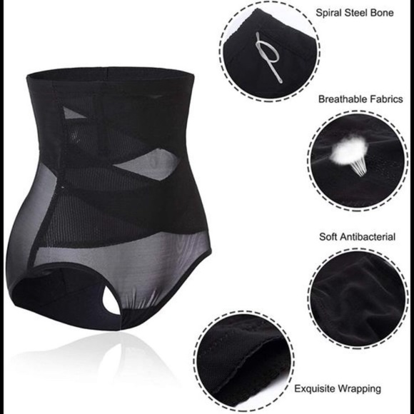 Women Butt Lifter Shapewear Hi-Waist Double  Panty Waist Body Shaper - Picture 5 of 7